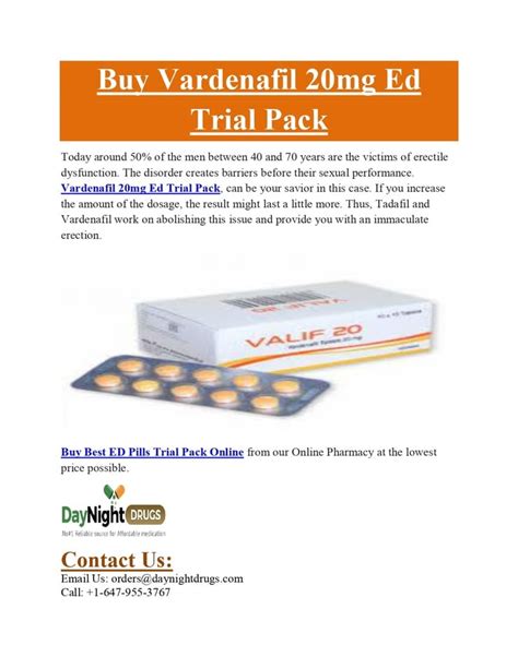 Vardenafil 20mg ED Trial Pack