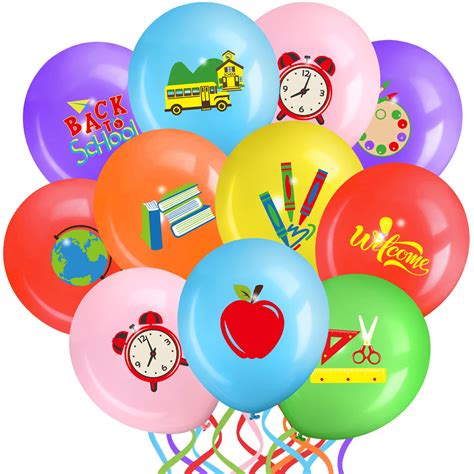 Buy 40 Pieces Back To School Party Decorations Balloons Yellow School ...