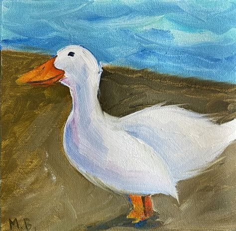 Goose Oil Painting Original Oil Goose Painting Wall Art - Etsy