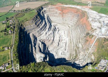 Aerial view of the granite quarry Stock Photo - Alamy