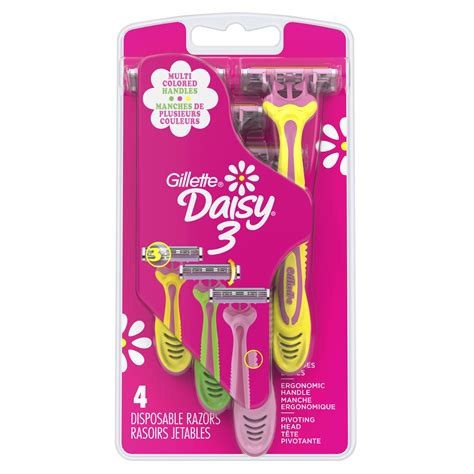 Gillette Daisy Disposable Razors for Women, 3-Bladed, 4 ct – Deal ...