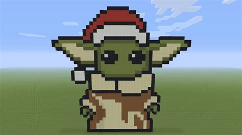 Minecraft Pixel Art - Christmas Baby Yoda - YouTube