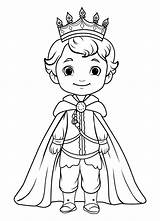Prince Coloring Page Coloring prince In A Crown And Royal Clothes  sketch template