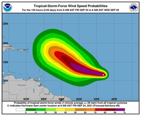 Hurricane Sam gains strength again, but forecast track remains ...