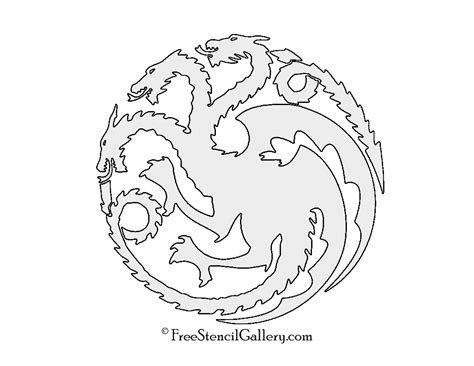 Game of Thrones - House Targaryen Sigil Stencil | Free Stencil Gallery