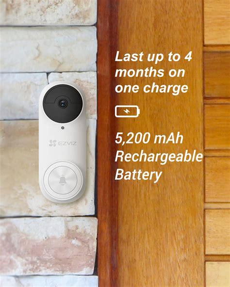 Ezviz Doorbell Camera 2K+ 5MP Battery Wireless WiFi 64GB & Chime DB2 P