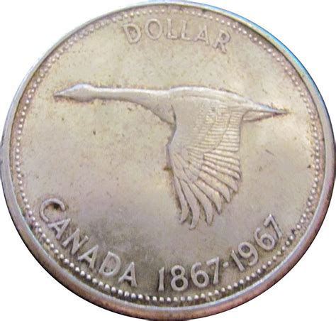 1967 Canada's centennial silver dollar