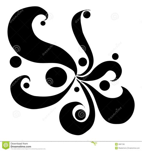 Black Decorative Swirls Design | Flower drawing, Flower clipart, Abstract template