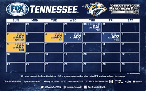 Nashville Predators Schedule 2021-2022 Printable - Printable Schedule