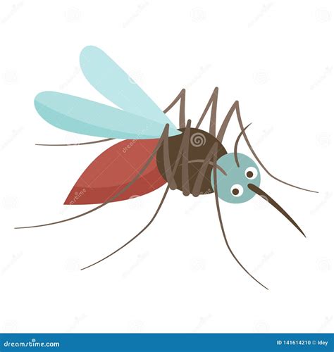 Anopheles Mosquito Drinks Blood. Viral Source of Diseases, Dangerous Insect. Stock Vector ...