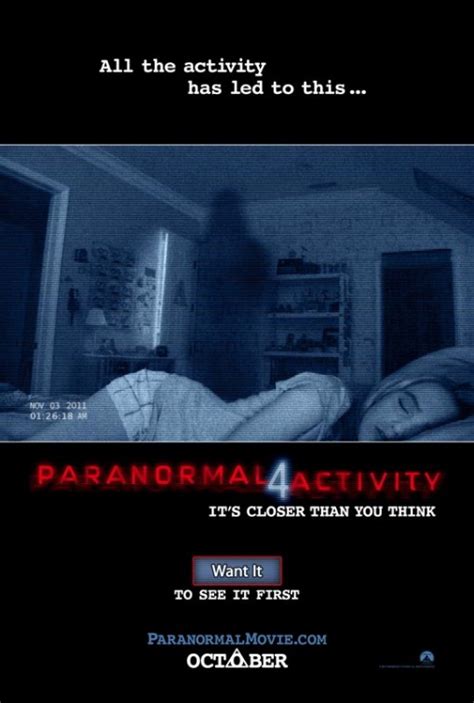 Paranormal Activity 4 Poster |Teaser Trailer