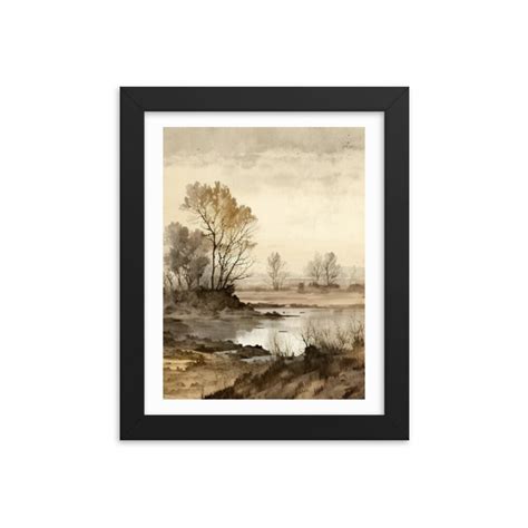 Autumn Antique Rustic Muted Landscape Painting Vintage - Etsy