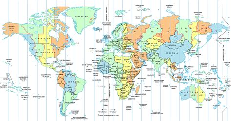 Time Zone Map Detailed - Coleen Catharine