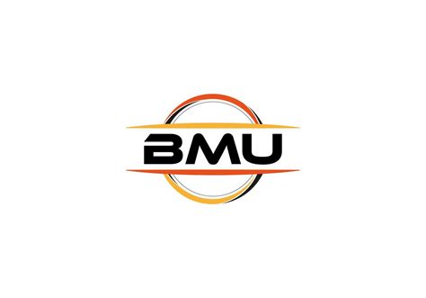 BMU letter royalty ellipse shape logo. BMU brush art logo. BMU logo for ...