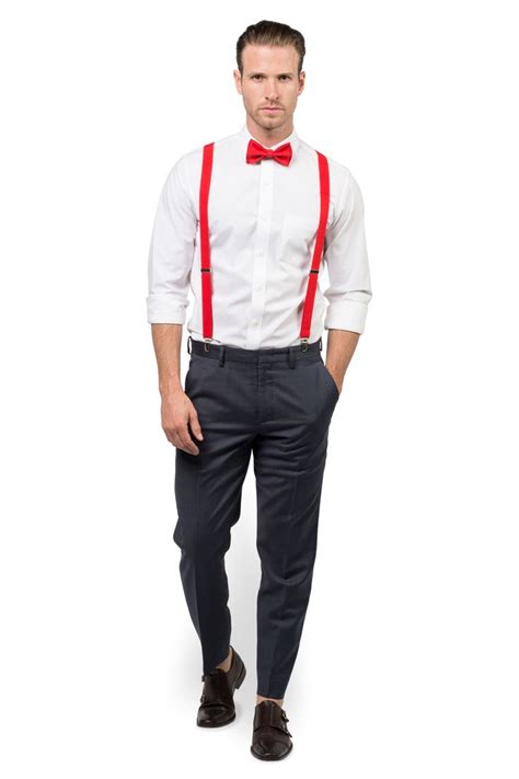 Red Suspenders & Red Bow Tie in 2020 | Red suspenders, Red bow tie ...