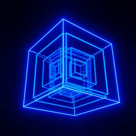 3d Model Of Neon Cube With Rotating Animation 3D Model - TurboSquid 1930670