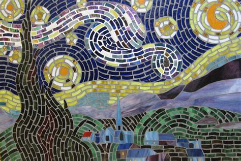 Starry Starry Night mosaic by Bill Blazak | Starry night van gogh, Glass mosaic art, Starry night