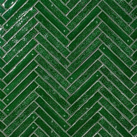 Ivy Hill Tile Virtuo Emerald Green 1.45 in. x 9.21 in. Polished Crackled Ceramic Subway Wall ...