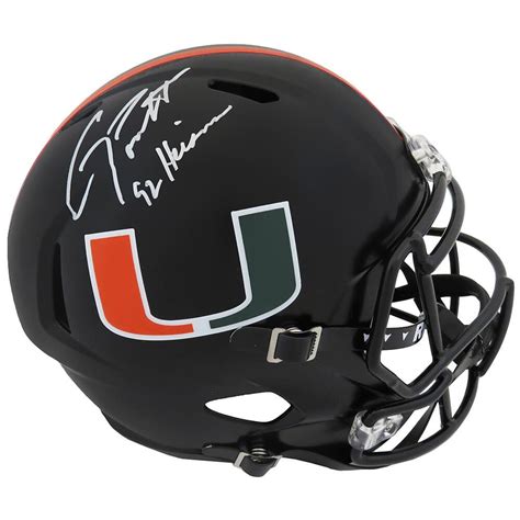 Gino Torretta Signed Miami Hurricanes Full-Size Speed Helmet Inscribed ...