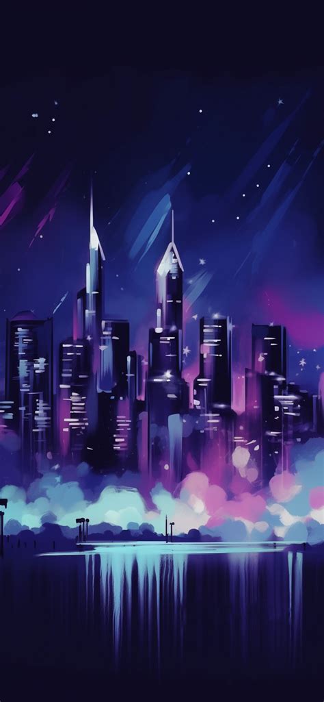 Purple City Art Wallpapers - Purple Aesthetic Wallpapers for iPhone