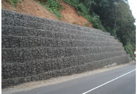 LANDSLIDE PROTECTION WORKS WITH GABION RETAINING WALL AT NH-47 - Maccaferri India