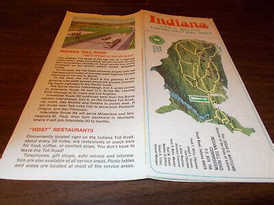 1971 Indiana Toll Road Map and Toll Schedule | eBay