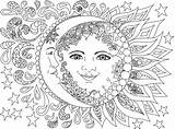 Coloring Pages Sun And Moon sketch template