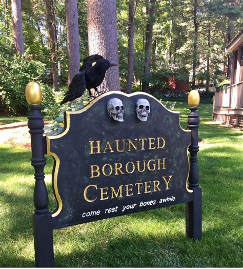 Cemetery Sign Halloween Outdoor Props | Outdoor halloween, Halloween ...