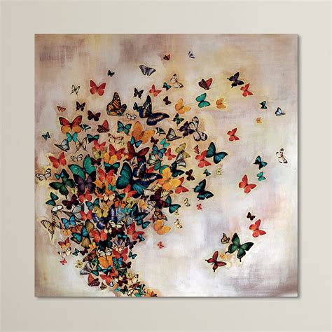 Andover Mills Butterflies on Pale Ochre Canvas Wall Art & Reviews ...