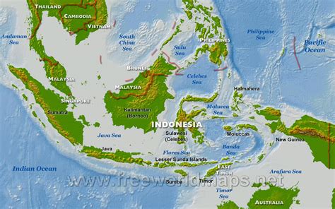 Indonesia Physical Map