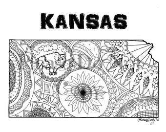 Kansas outline | Etsy