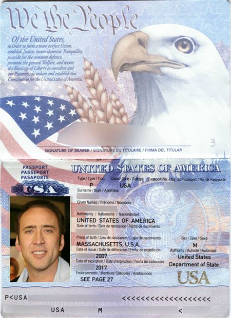 American Passport Inside