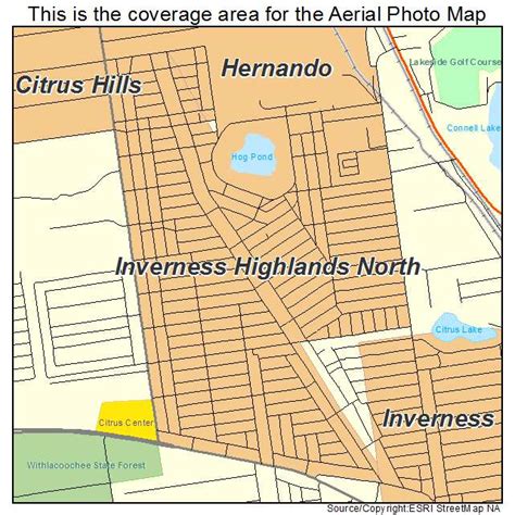 Aerial Photography Map of Inverness Highlands North, FL Florida