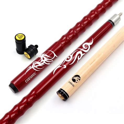 CUESOUL 58" 21oz Maple Pool Cue Stick 13mm tips,Very Nice Grip,with Joint Protector/Shaft Protector