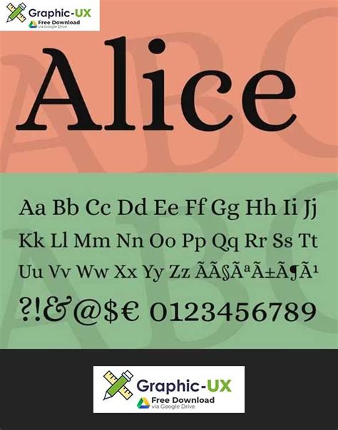 Alice Font – GraphicUX | Free download photoshop, Fonts, Alice