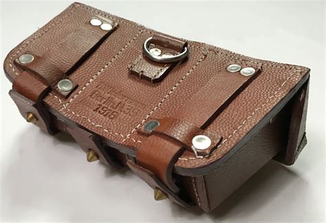 G98 RIFLE M1909 AMMO POUCHES-BROWN LEATHER | Man The Line