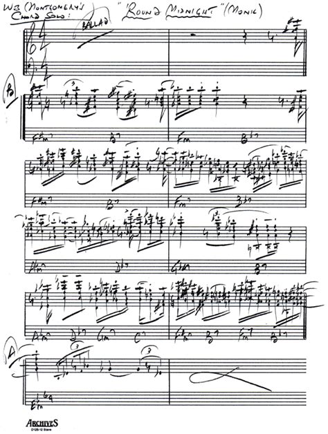 Wes Montgomery's "'Round Midnight" Chord Solo Transcription & Analysis ...