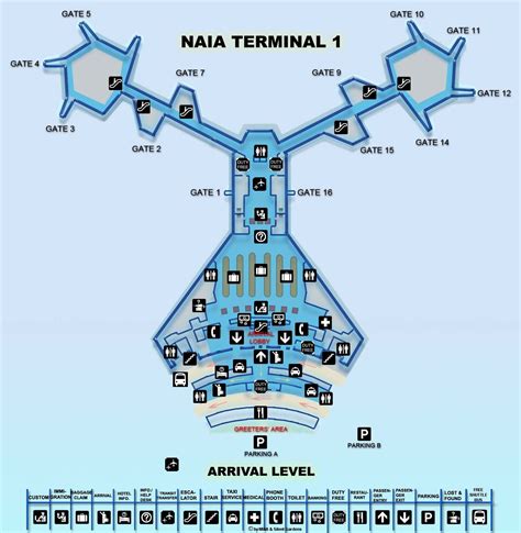 Naia Terminal 1 Arrival Map - Zip Code Map