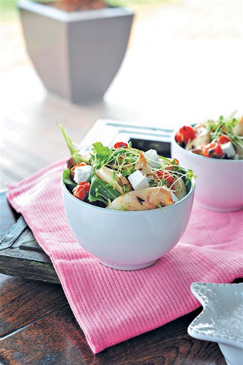 Calamari and feta salad with chilli-mint dressing recipe