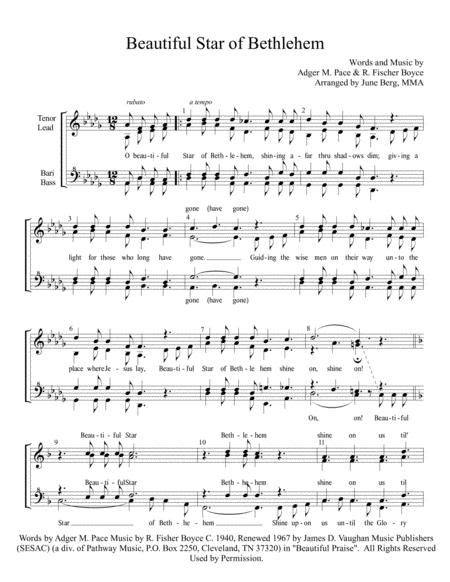 Beautiful Star Of Bethlehem For Womens Chorus Sheet Music PDF Download ...