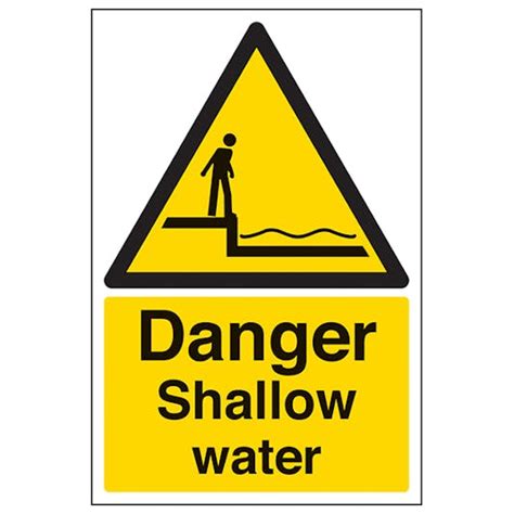 Danger Shallow Water - Portrait | Caution / Danger | Safety Signs | Safety Signs 4 Less