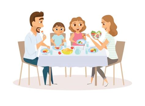 Family Eating Together Illustrations, Royalty-Free Vector Graphics & Clip Art - iStock