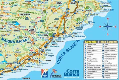 Tourist map of surroundings of Altea