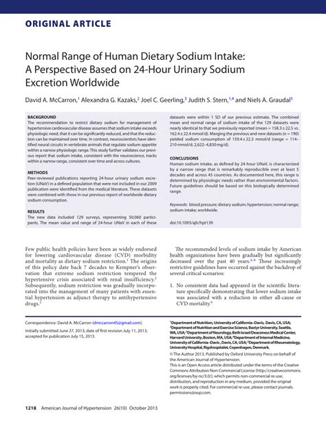 (PDF) Normal Range of Human Dietary Sodium Intake: A Perspective Based on 24-Hour Urinary Sodium ...