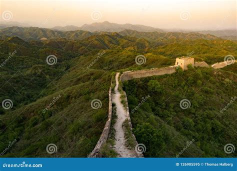 Great Wall of China at Sunrise Stock Image - Image of brick, asia ...