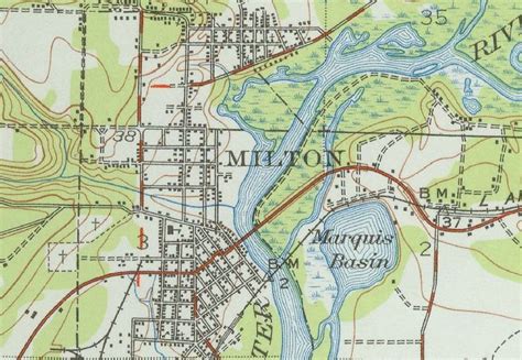 Map of Milton, 1941, Florida | Map of florida, Florida adventures, Florida