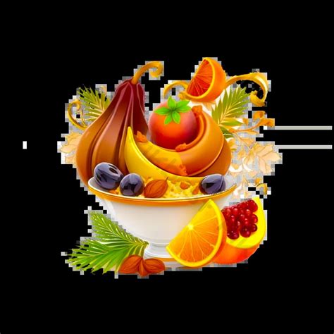 Fresh Fruit Bowl Vector Illustrations PNG Images | PSD Free Download ...