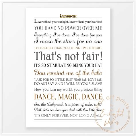 Labyrinth Quotes Print - Dog Quote Wall Art