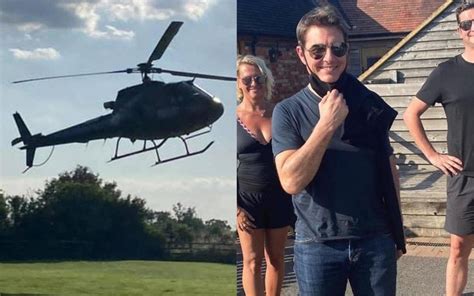 Tom Cruise lands in a helicopter in a U.K. family's field