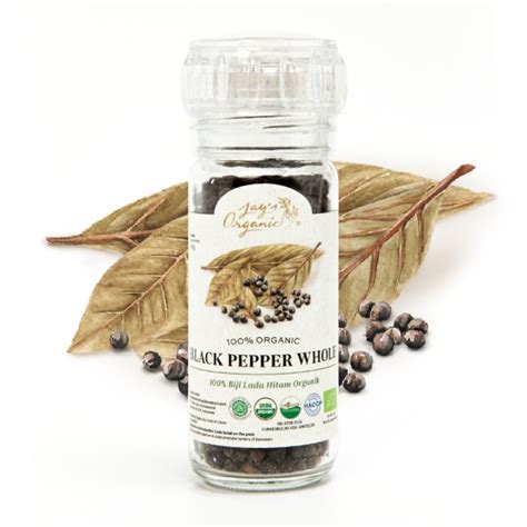 Organic Black Pepper Whole Grinder 45g | Karunia Sukses Gemilang